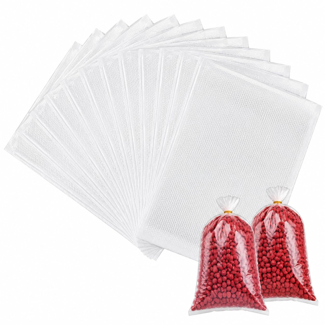 Funver 100 Pcs Water Soluble PVA Bags Fast Dissolve 50mm x 100mm Carp Fishing Bait Kit - Pellets Bait Bags for Carp Fishing Tackle Accessories