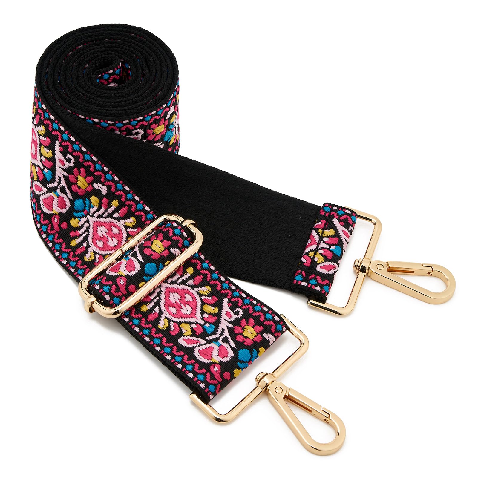 Wide Shoulder Strap Adjustable Replacement Belt Guitar Style Crossbody Bag Handbag Strap Multicolor Canvas Straps(Wide:2in)(Color74)
