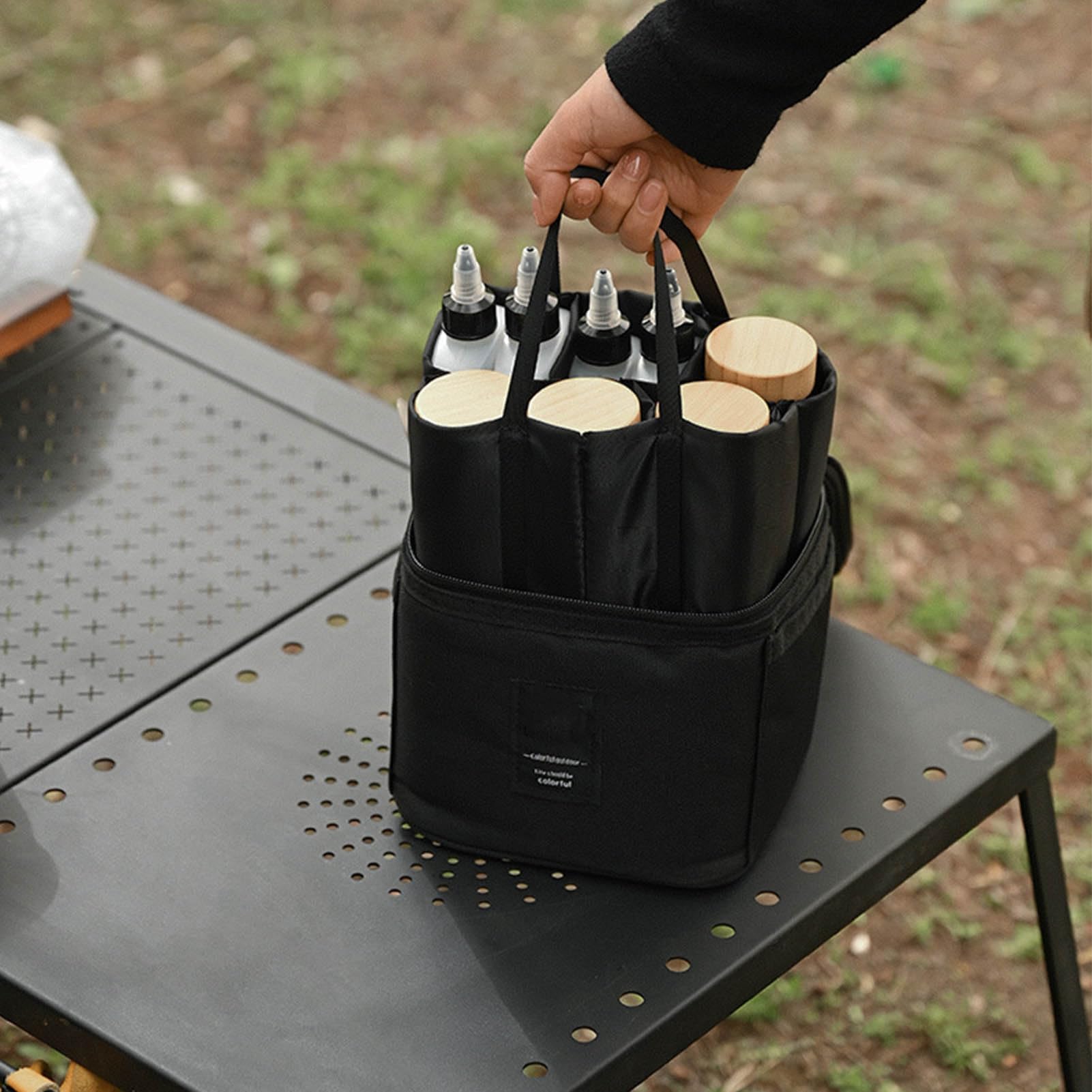 Camping Spice Kit, Contenedores De Especias para Acampar De Tela Oxford, Paquete Separado Bolsa De Especias De Viaje Portátil, Set De Contenedores De Condimentos