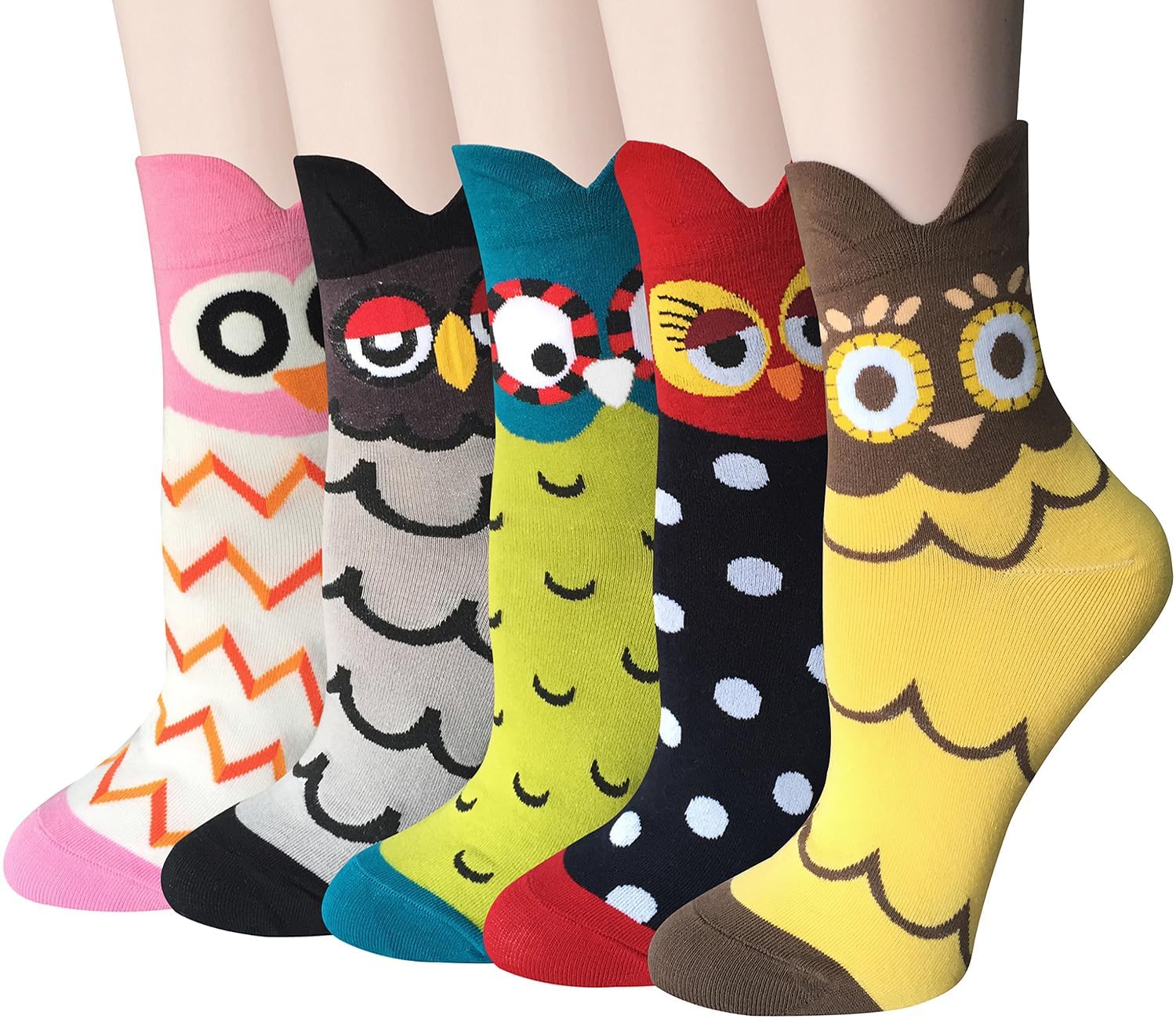 Chalier Womens Funny Socks Cozy Cute Printed Patterned Fun Sock Novelty Cat Dog Socks for Women