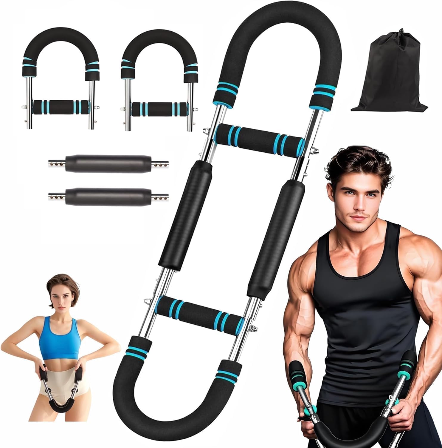 Entraîneur de bras, exercice de bras Twister, extenseur de poitrine réglable, équipement d'entraînement triceps, forme parfaite du corps pour les hommes, trois vitesses pour ajuster 27,2 à 50 kg