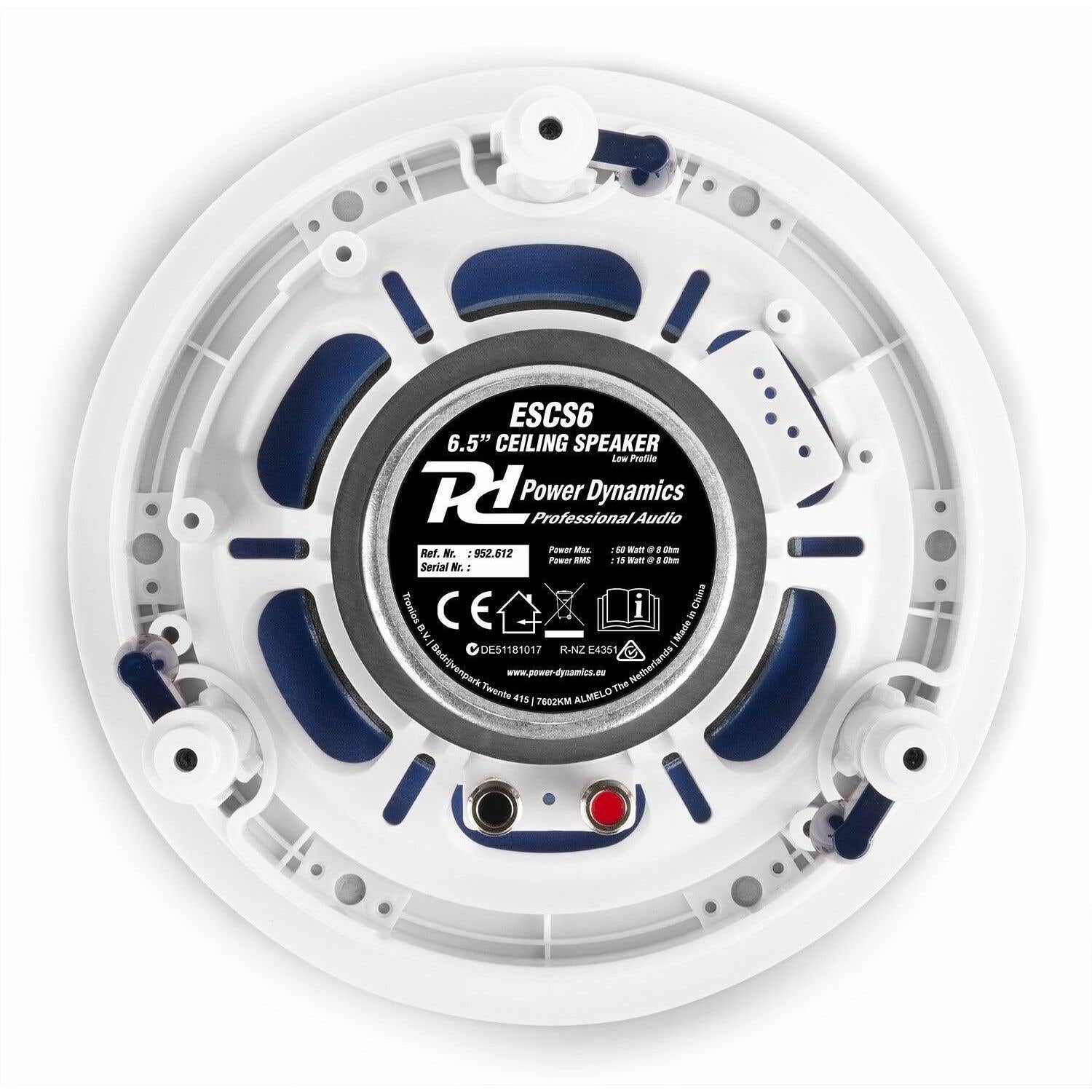 Power Dynamics ESCS6-2X Haut-Parleurs de Plafond 8 Ohms 6,50 Pouces