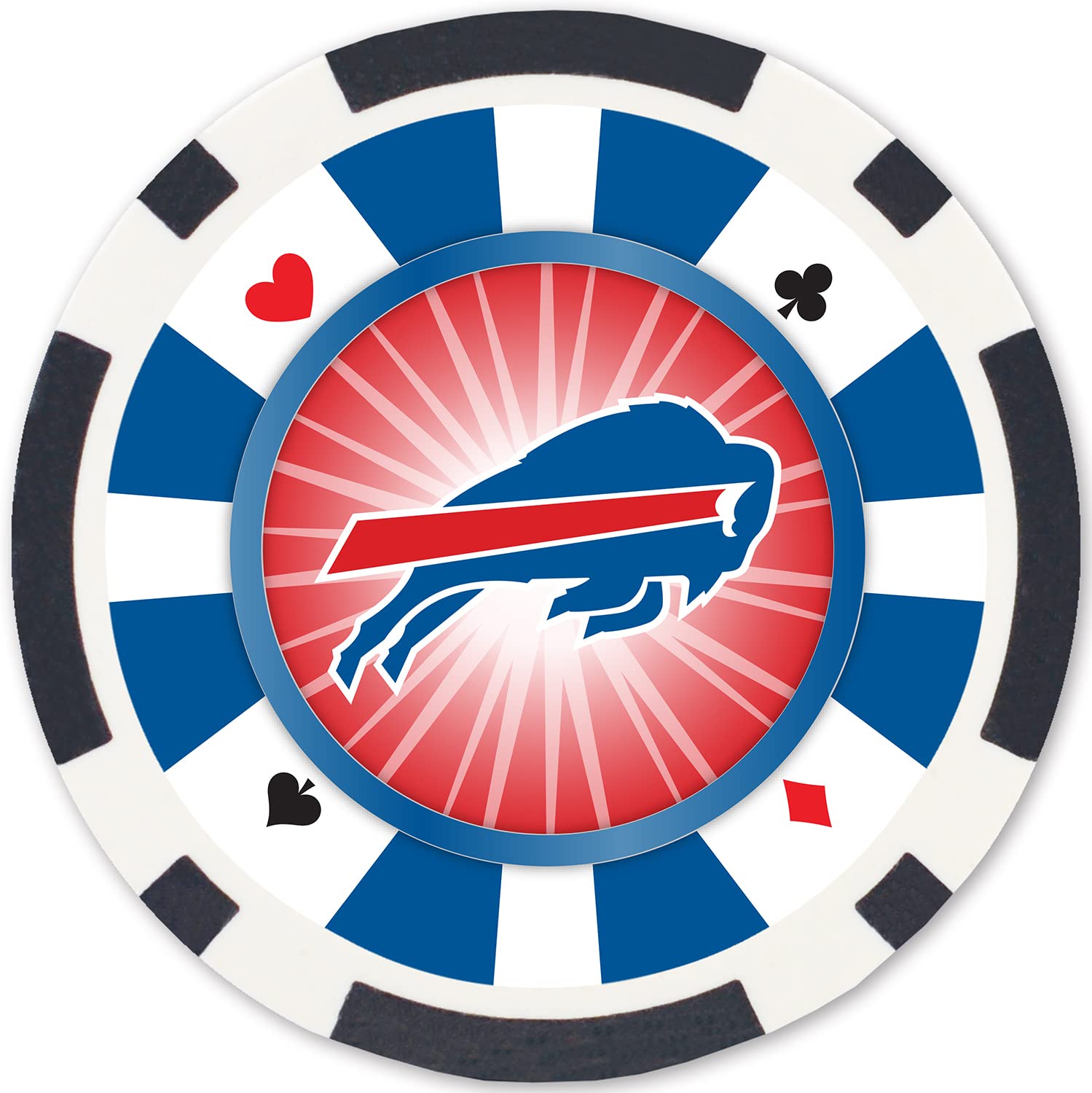 MasterPieces NFL Buffalo Bills - 100 jetons de poker - Couleurs de l'équipe - Taille unique (BUB3120)