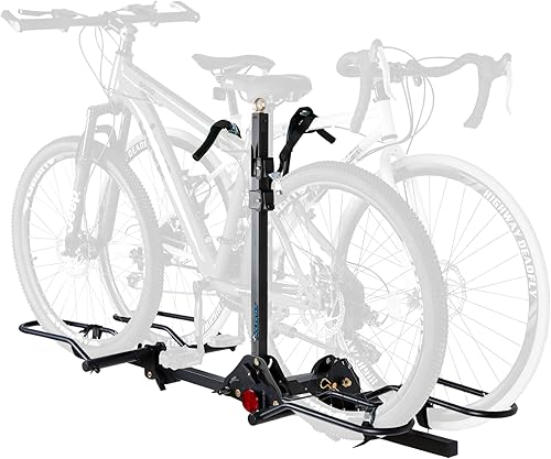 POLESTAR Soporte de 2 bicicletas montado en enganche, 200 libras de capacidad para bicicleta con bloqueo, receptor de 2 pulgadas plegable para