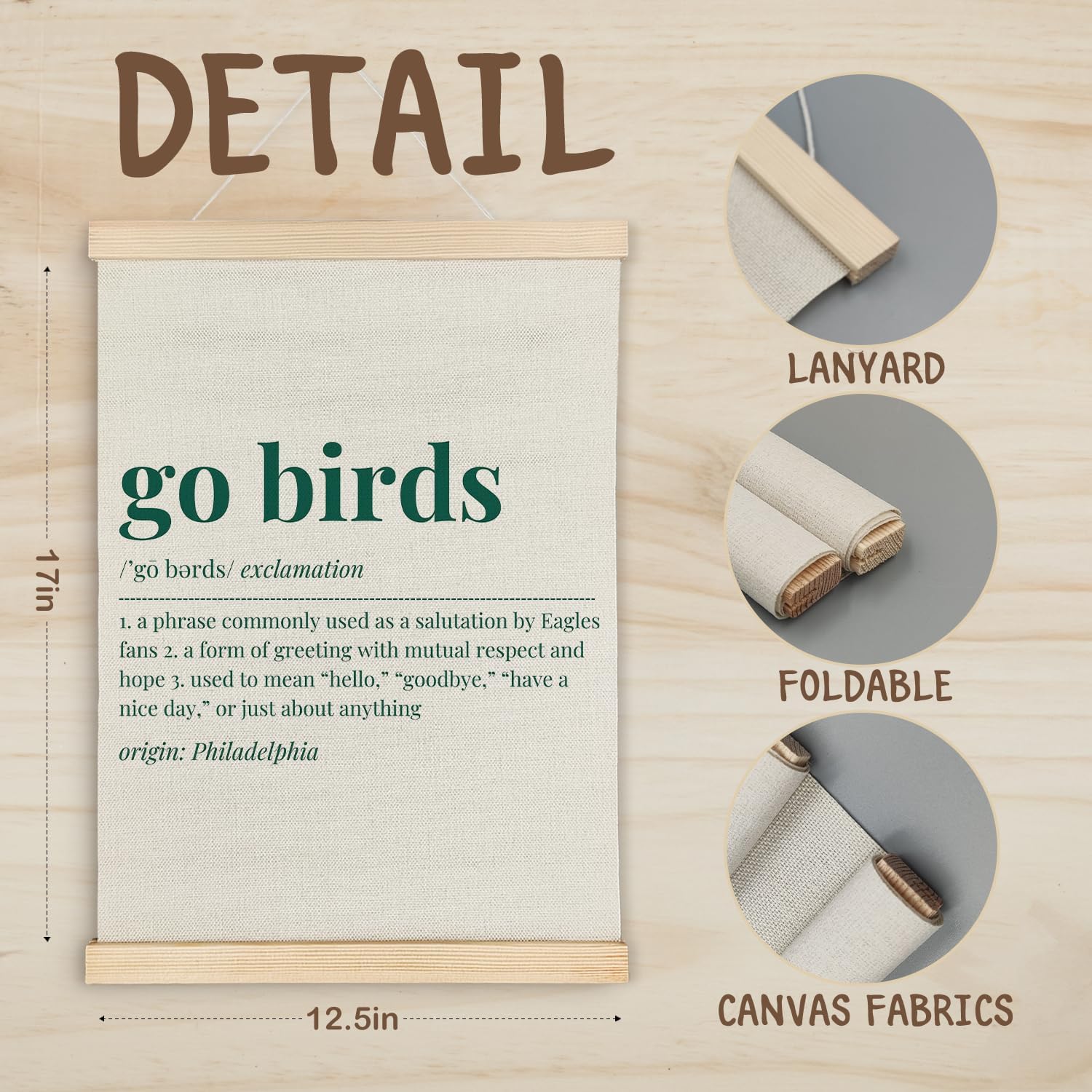 ATBWGT Go Birds Football Wall Art Decor, Football Rome Decor for Boys, Sports Fan Lovers Gifts Poster Hanger Frame for Boys Bedroom Dorm Nursery Apartment Home Office, 12x16 Inch - Image 6