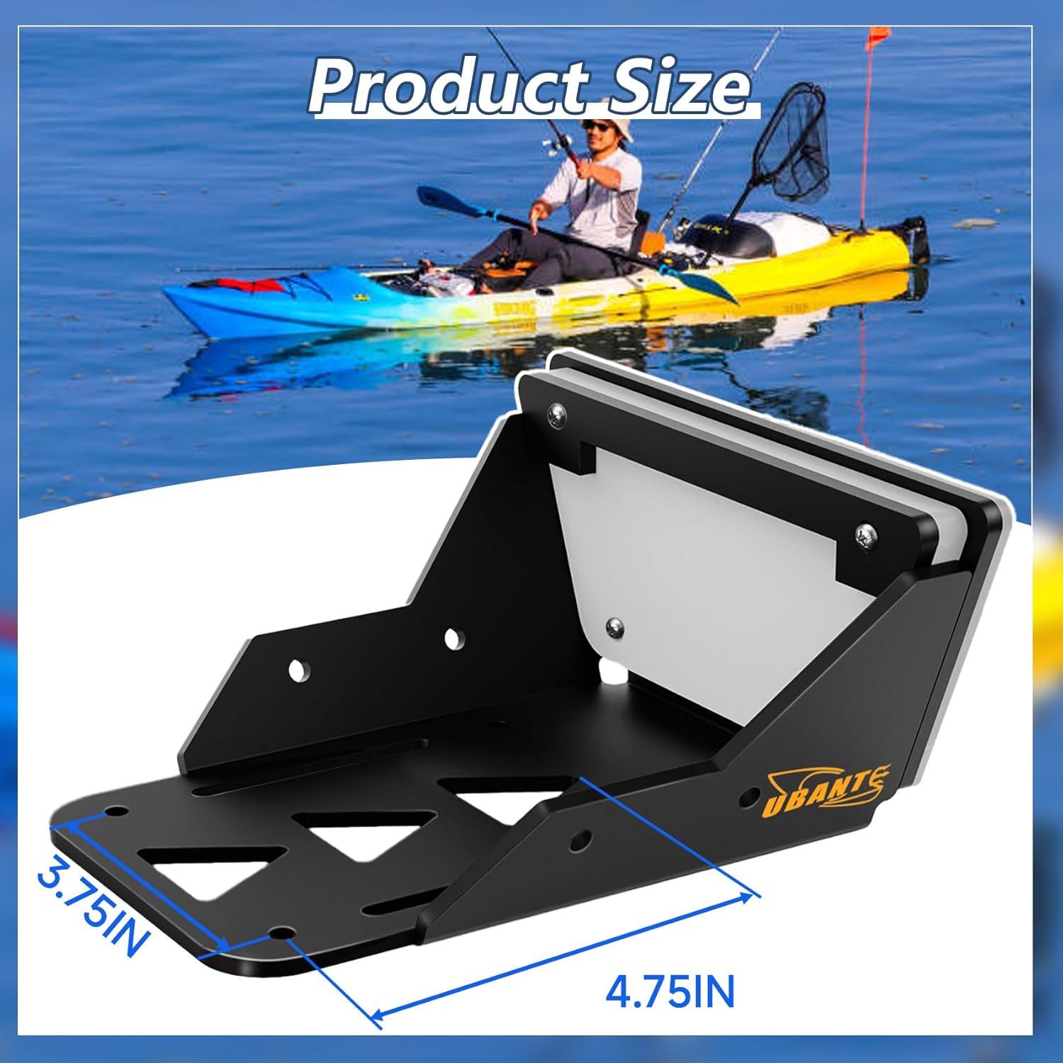 Transom Trolling Thick Heavy-Duty Motor Mount for Kayaks, for Trolling Motor Bracket in Freshwater and Saltwater, Trolling Motor Transom Mount, Features A Durable Thick Cast Body(Black)