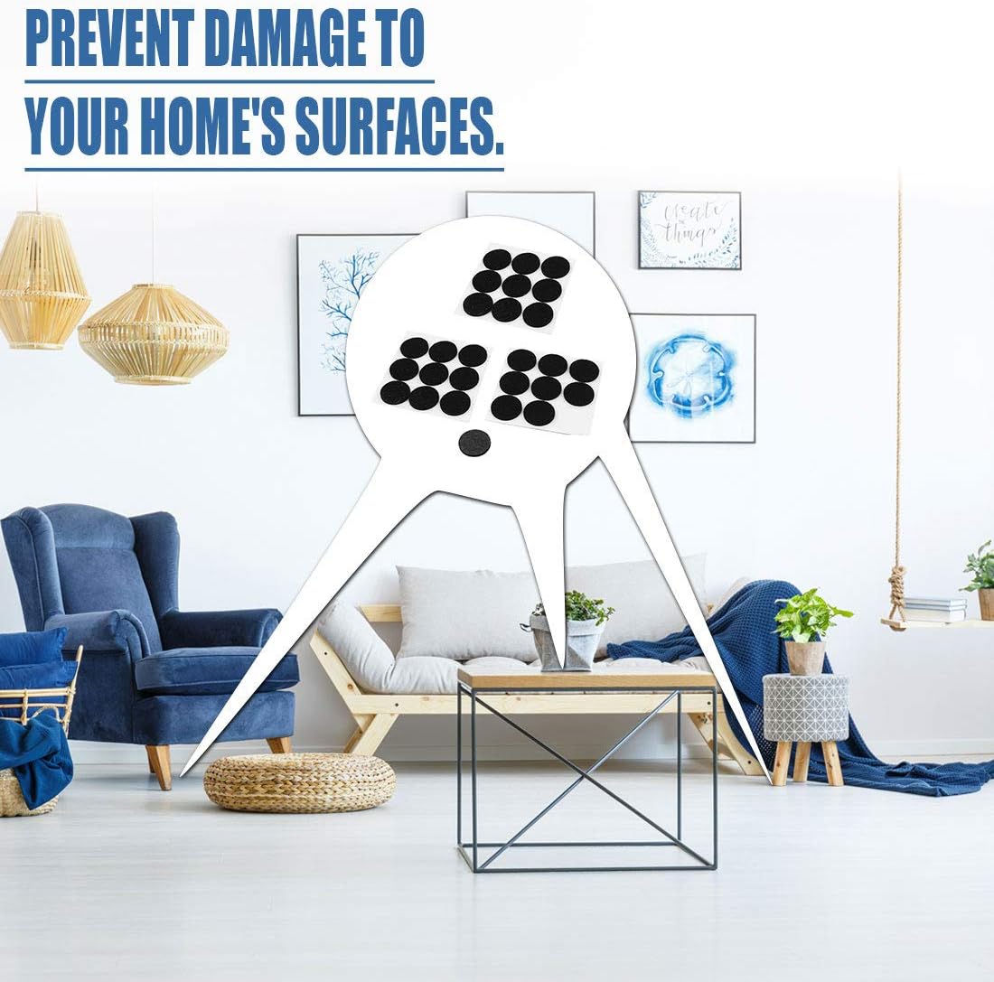 sourcingmap® Self Adhesive Furniture Leg Feet Rug Felt Pads Protectors 27pcs Black - Image 5