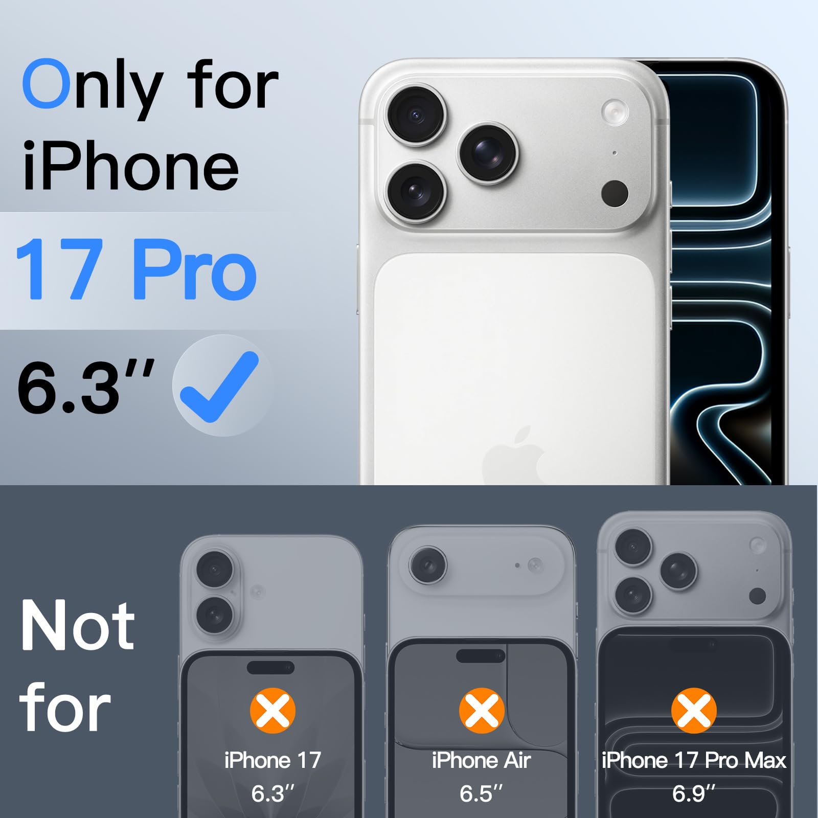JETech Privacy Pellicola Protettiva per iPhone 17 Pro 6,3 Pollici con Protezione per Obiettivo Fotocamera, Vetro Temperato Film con Strumento di Installazione Facile, Pacco da 2 Ciascuno