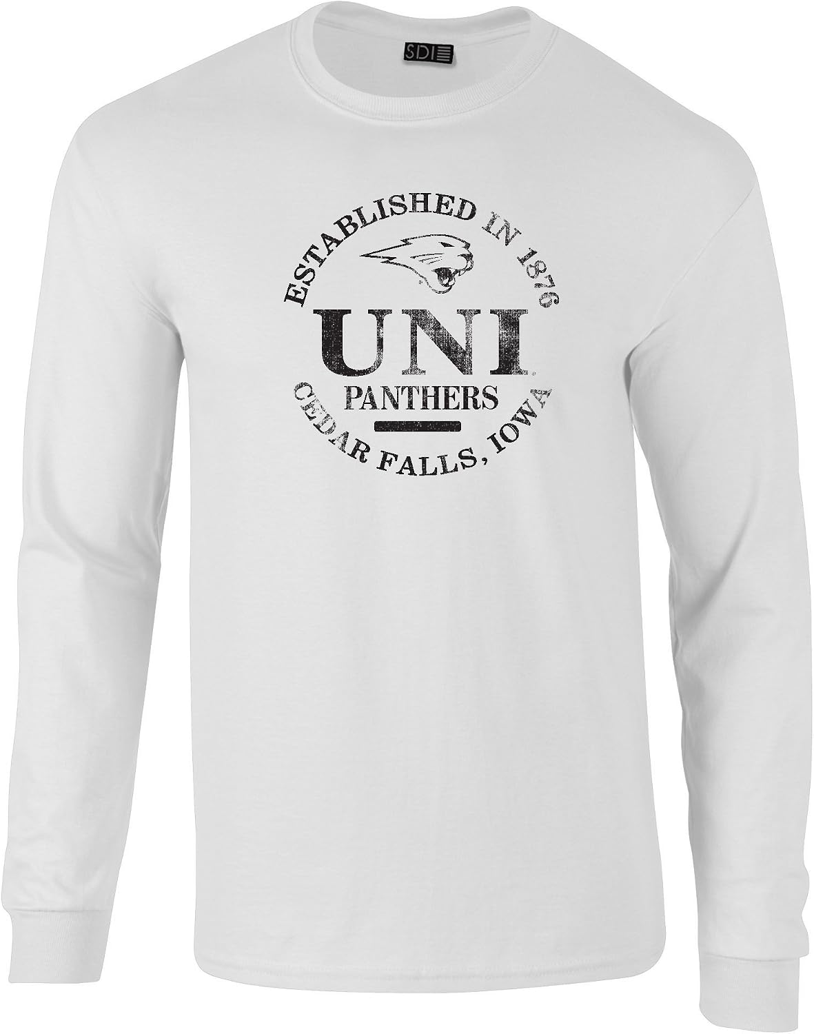 Northern Iowa Panthers 100% Pre-Shrunk College Long Sleeve Tee, White, MEDIUM