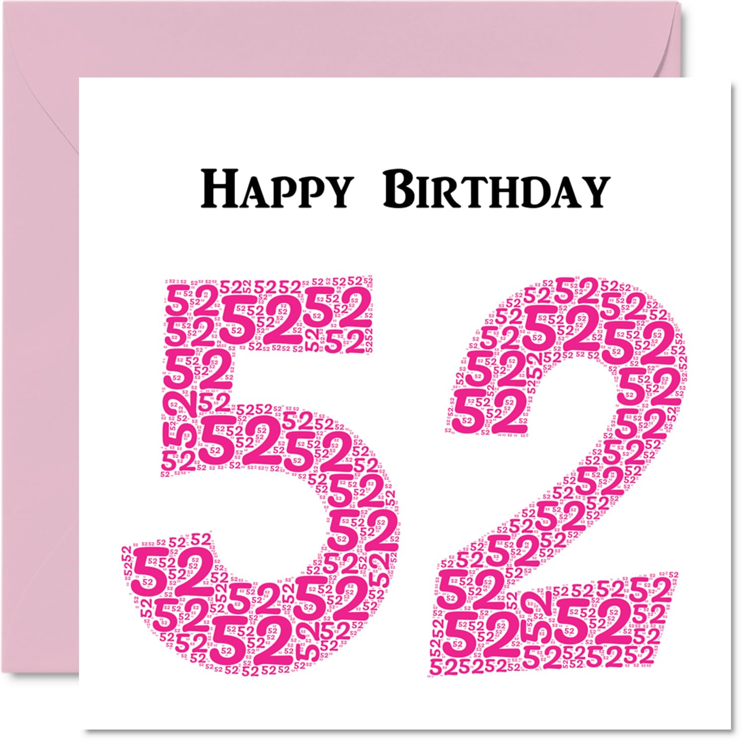 Fun 52nd Birthday Cards for Woman - Shapecloud - Happy Birthday Card for Dad Mum Grandad Nanny Grandma Uncle Auntie Cousin Friend, 145mm Greeting Cards, Fun Card
