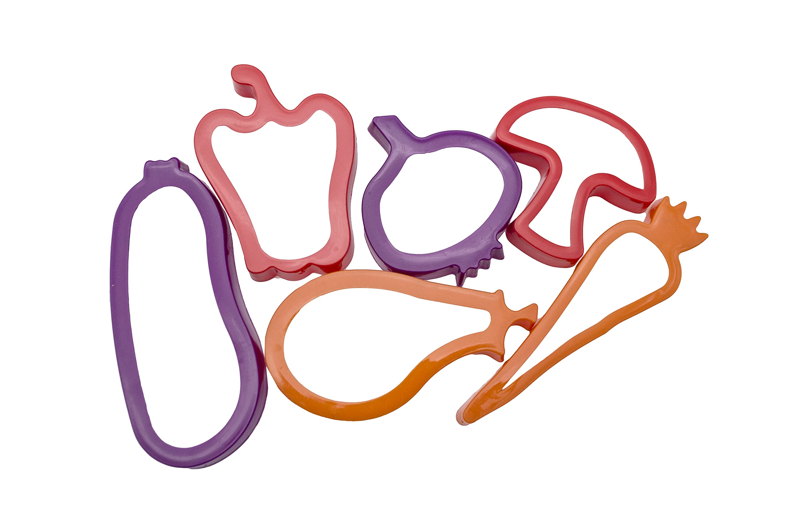 Cookie/Dough Cutters | Strong Plastic - Easy Clean | Vegetables | Pack of 6