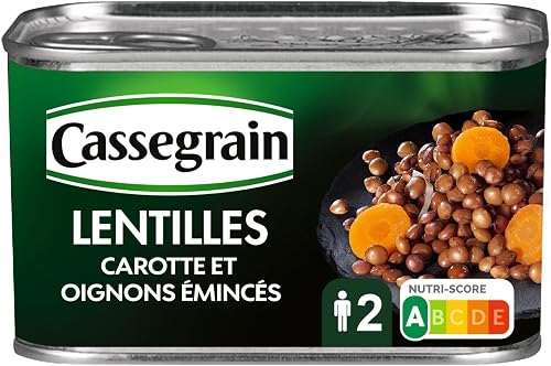 CASSEGRAIN - Lentilles Préparées - Lentilles & Carottes - Tendres et Fondantes -