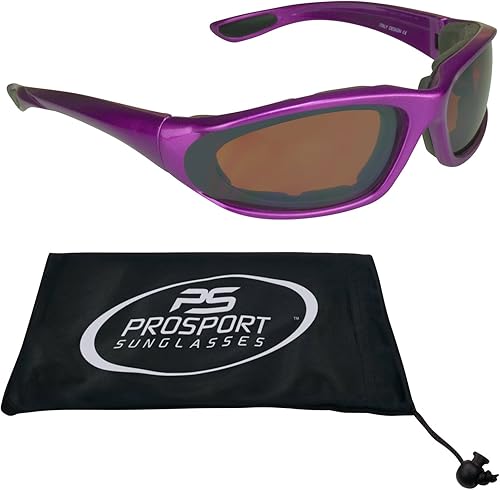 Bikershades Gafas de montar en motocicleta con montura morada, pequeñas para mujeres y niñas