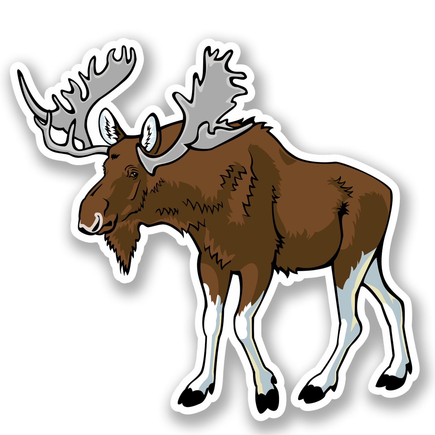 2 x Moose Vinyl Sticker Bike Laptop Helmet Luggage Travel Canada Deer Gift #4504 (10cm Wide x 9.4cm Tall)