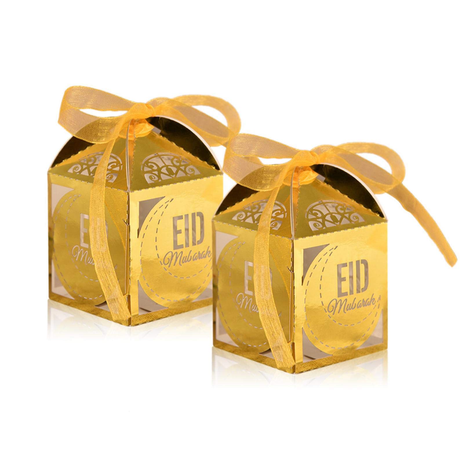 Hotsel Eid Mubarak Candy Box, 50 Pieces Ramadan Gift Treat Celebration Boxes, Eid Party Ramadan Muslim Supplies