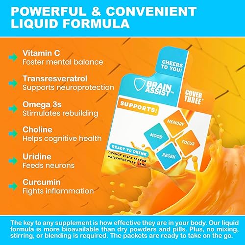 Miniatura 8 de Cover Three Suplemento cerebral nootrópico para atletas y adultos activos - Ayuda a concentración, memoria, claridad, recuperación - Trans