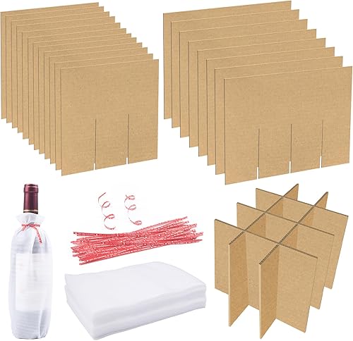 Miniatura 8 de aromeili 2 juegos de separadores de vidrio para mudanza, embalaje de platos, cajas de mudanza de cocina, con 24 bolsas de espuma que cabe en caja de