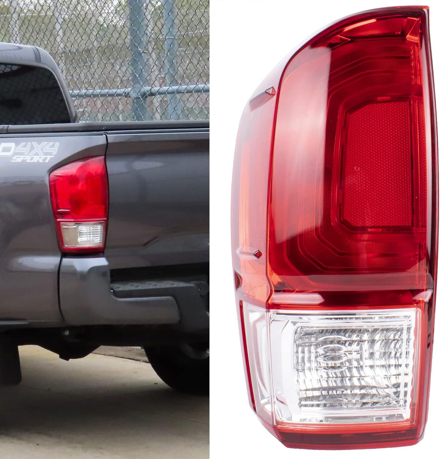 Boine Tail Light Compatible With 2016 2017 2018 2019 2020 Toyota Tacoma Pickup Left Driver Side Red Brake Rear Lights Housing Replace 81550-04170 (Left Driver Side)