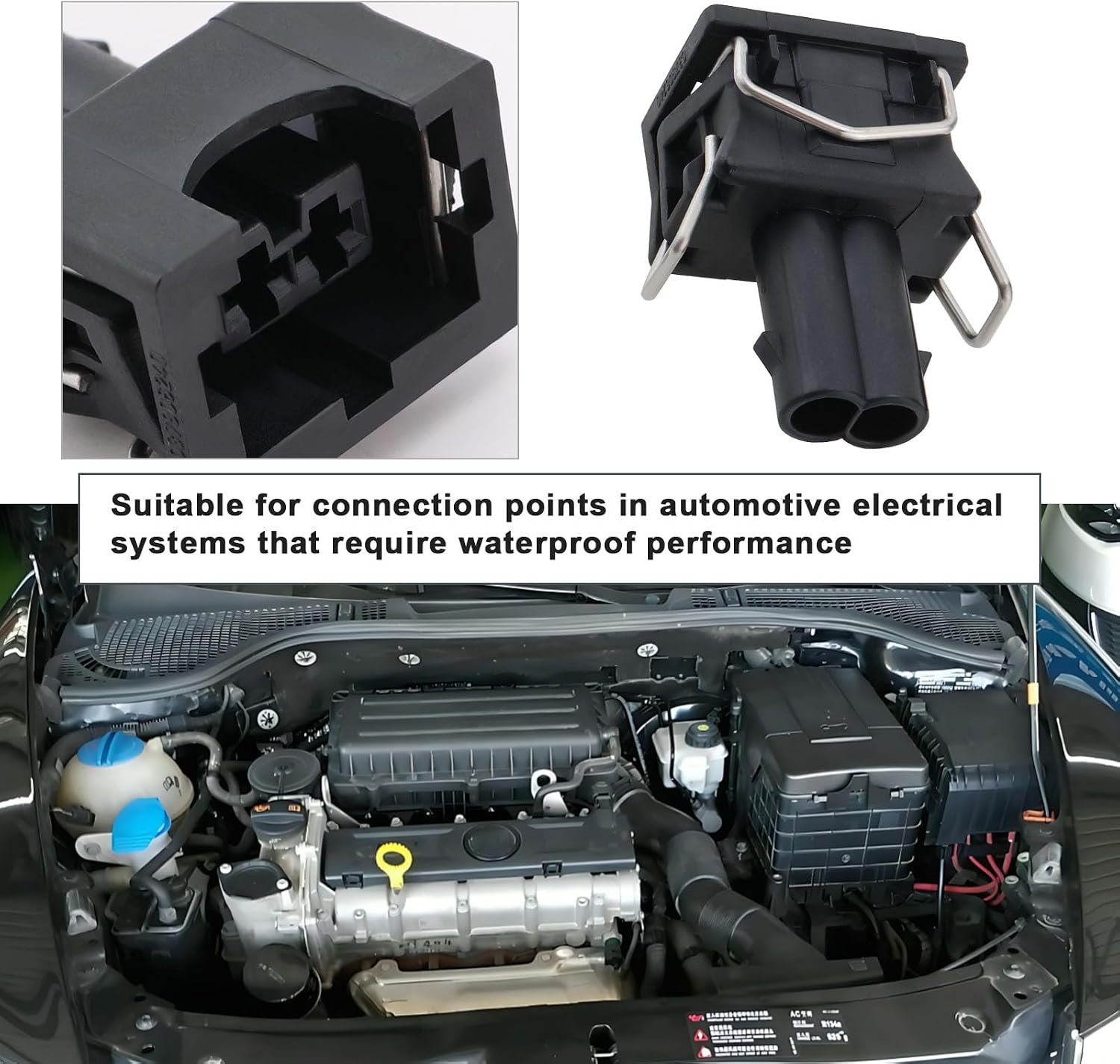2 Sets 2 pin Waterproof Connector Connectors for Automotive 037906240 Replacement Sensor Plugs Compatible with Volkswagen Compatible with Skoda