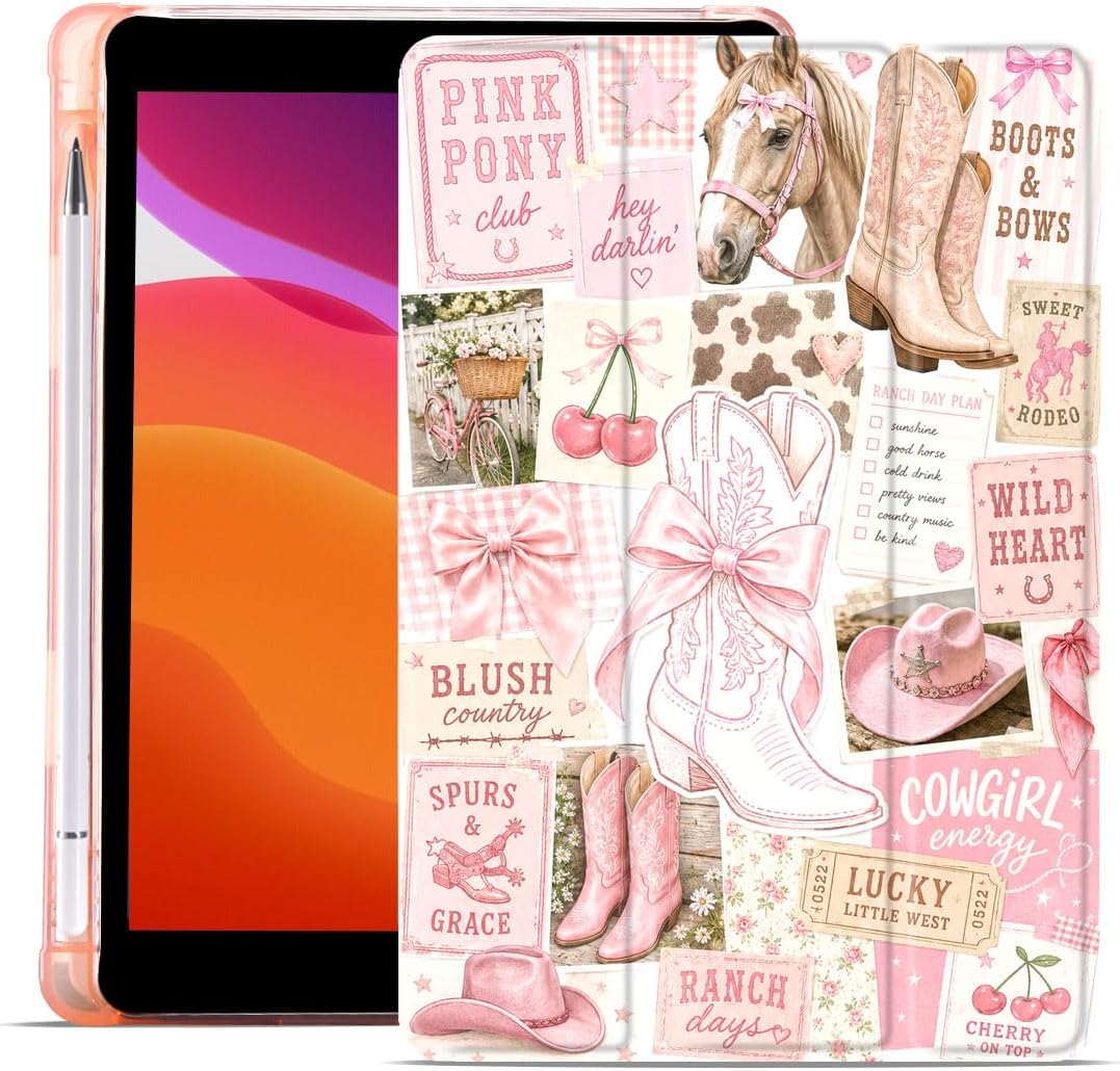 Western Pink Cowgirl Case for iPad A16 11th/10th Generation