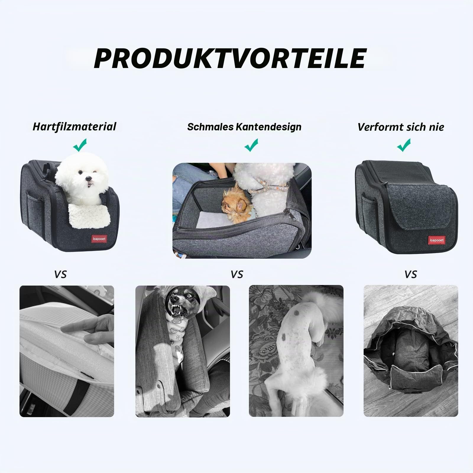 Hunde-Autositz in der Mittelkonsole, für kleine Hunde, Haustiere und Katzen