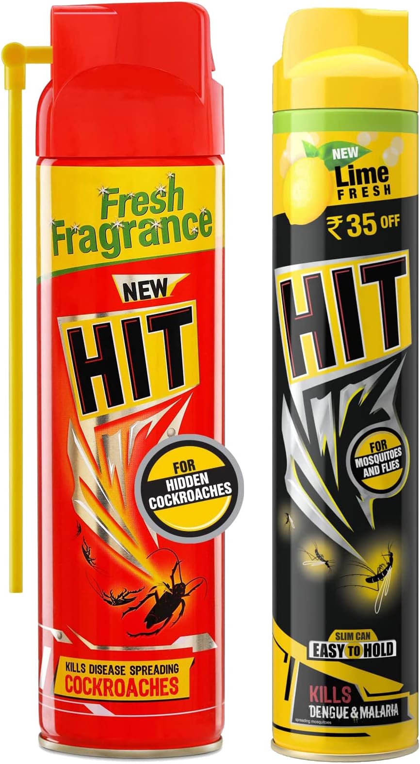 HIT Cockroach Killer Spray -200 ml & HIT Lime Flower Insect Spray, 400ml