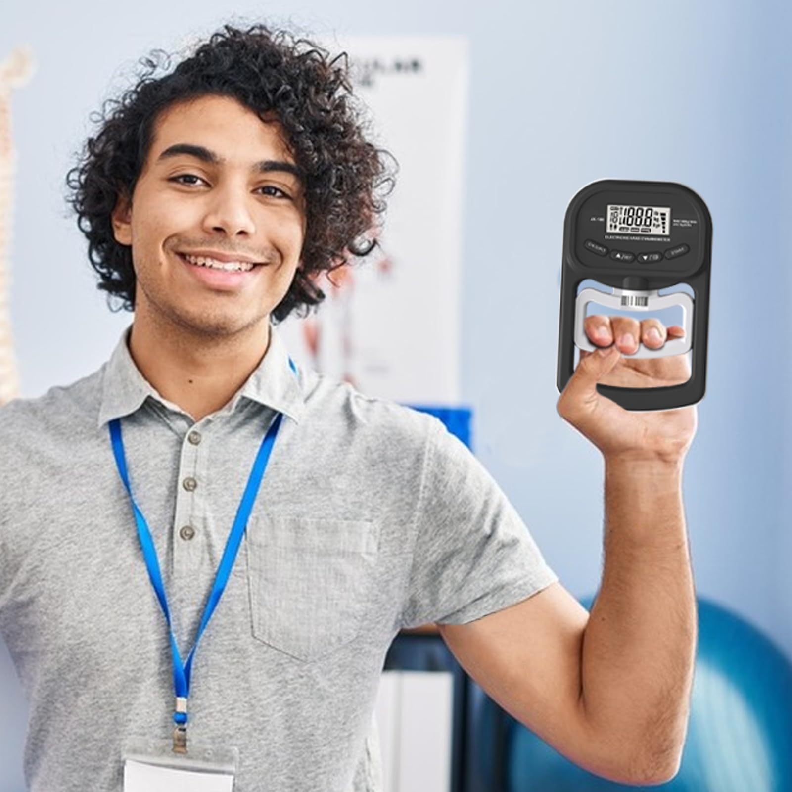 Griffkrafttrainer – Handkraft-Tester – Handkraftprüfer, tragbar, batteriebetrieben, intelligenter Gedächtnistrainingszähler mit komfortablem Griff für Sport