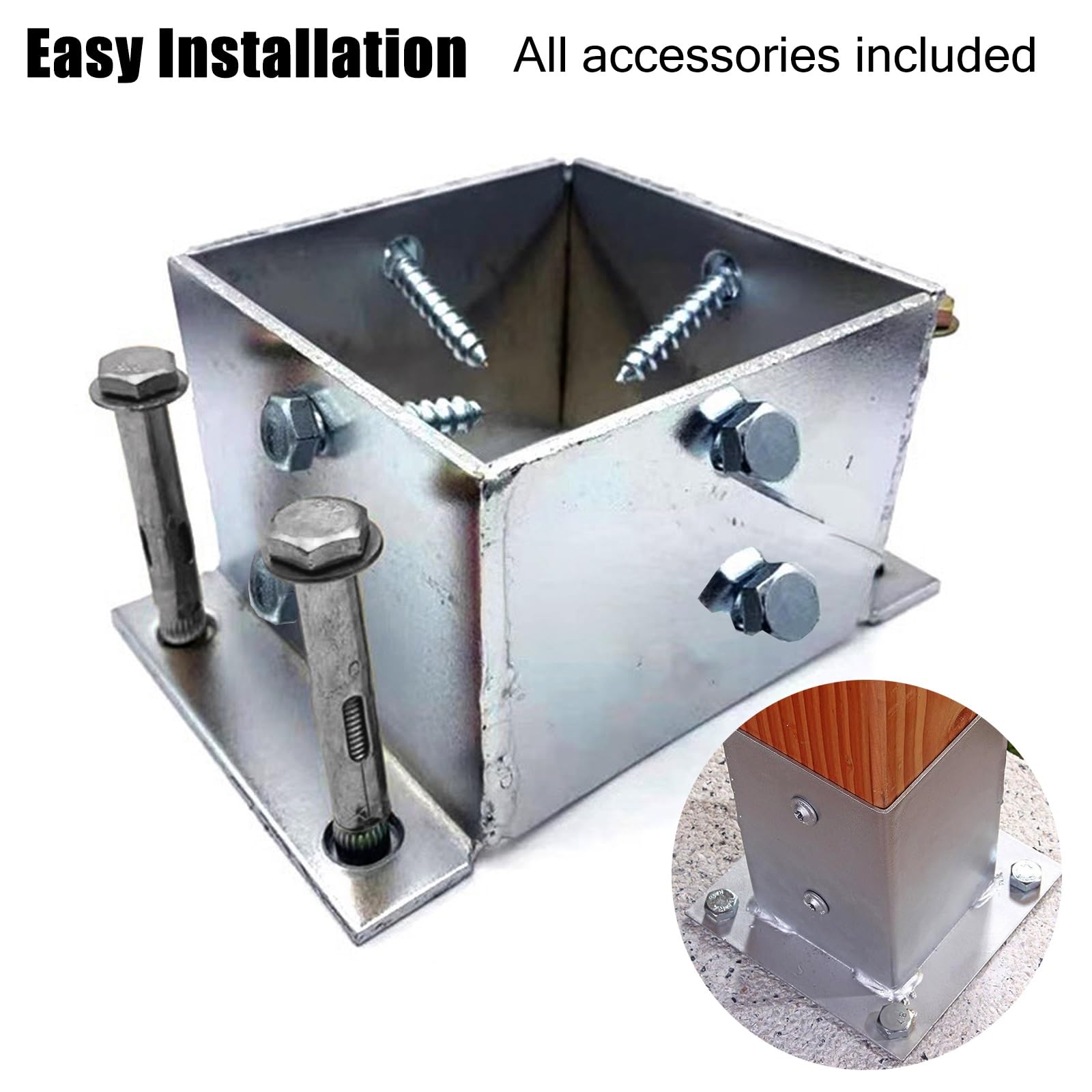 Palo In Acciaio Grigio Ferro Bulloni Quadrato | Leroy Merlin - Foto 6