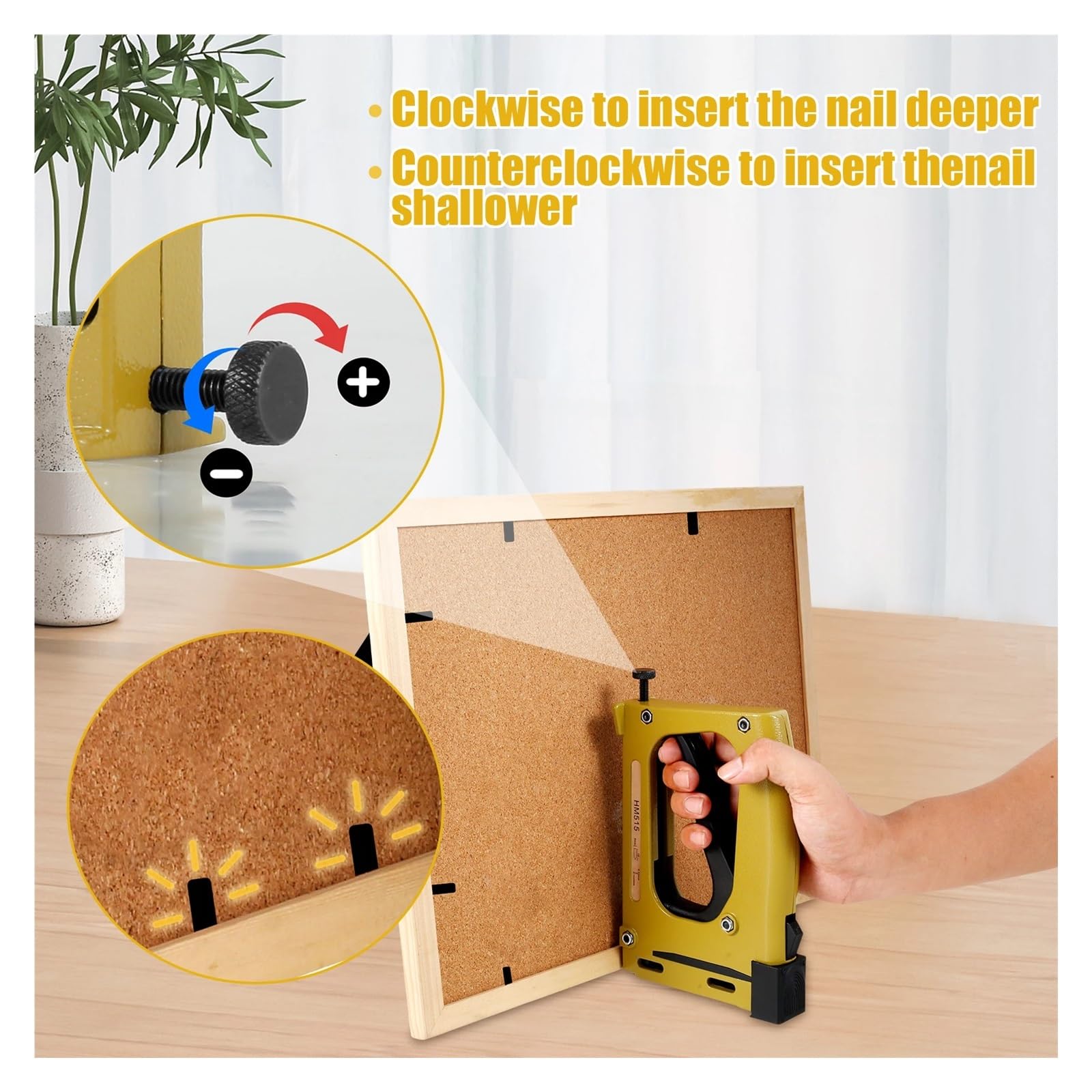 Sparachiodi, Picture Frame Gun Nailer with 1000pcs Nails Manual Flex Point Stapler Frame Pin Stapler Lightweight Point Nail Stapler