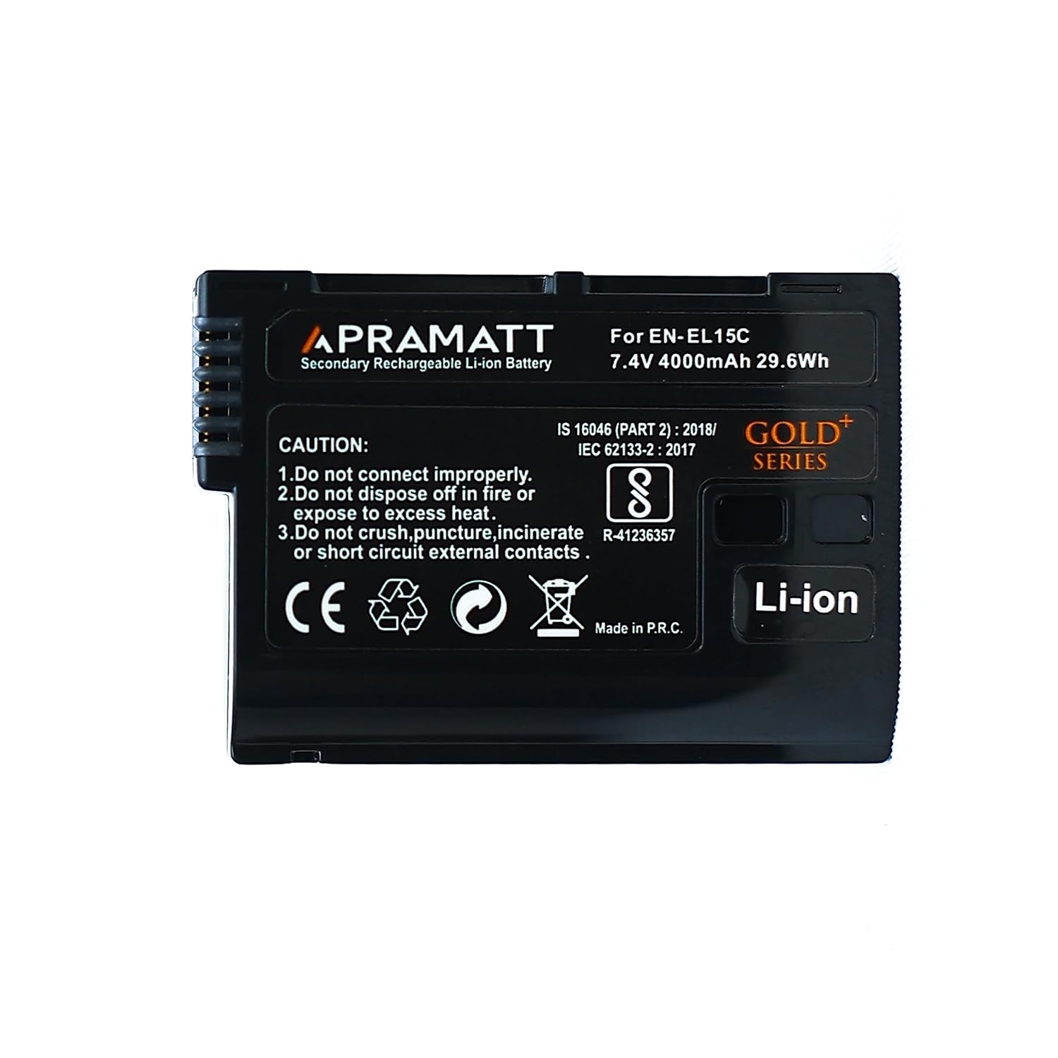 EN-EL15 Gold Series Rechargeable Battery Pack Compatible with Nikon DSLR D810A,D600,D610,D7000,D7100,D7200,D800,D800E,D810,D780,D850,D750,D500,D7500,Z6 II, Z7 II,Z5,Z7,Z6, Nikon1 V1