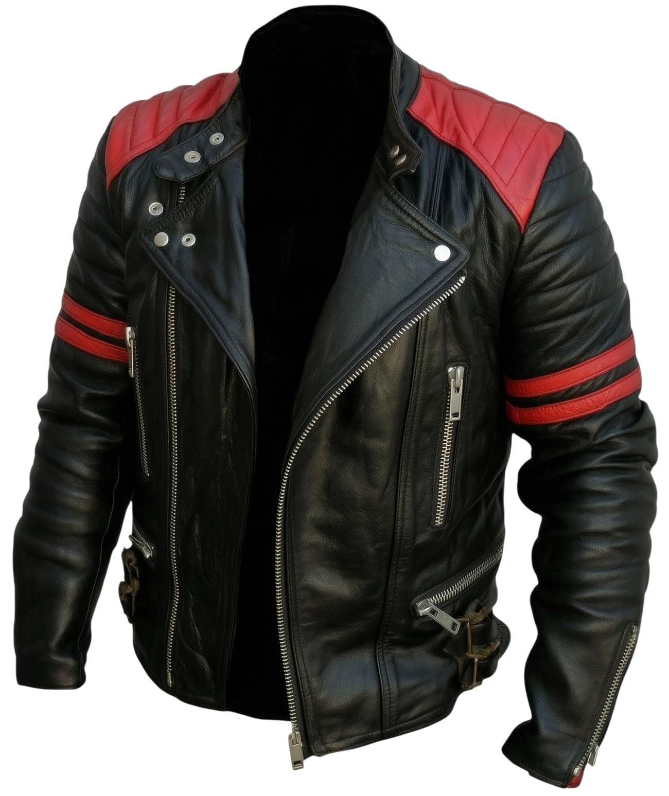Chaqueta Brando de cuero negro de alta calidad para hombre, estilo motocicleta, ropa de abrigo inspirada en la icónica película de lucha