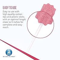 Vista 4 de Dynarex Hisopos con sabor a dentifrica, hisopos de algodón de sabor agradable que calman y refrescan suavemente la boca seca, envueltos