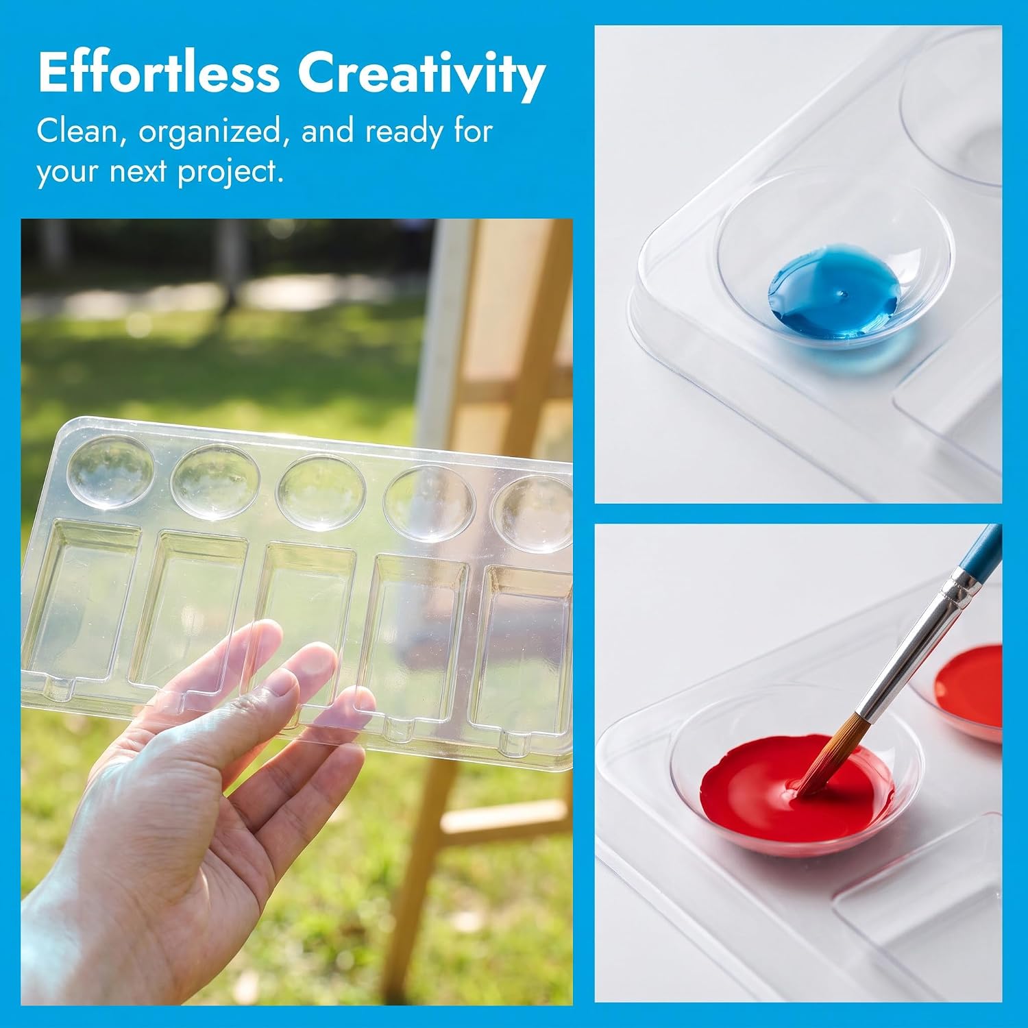 50pcs Rectangular Disposable Paint Palette Trays for Artists