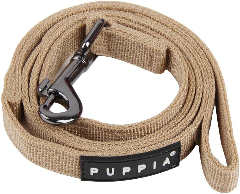 Puppia Two Tone Dog Lead Strong Durable Comfortable Grip Walking Training Leash for Small & Medium Dog, Beige, Large
