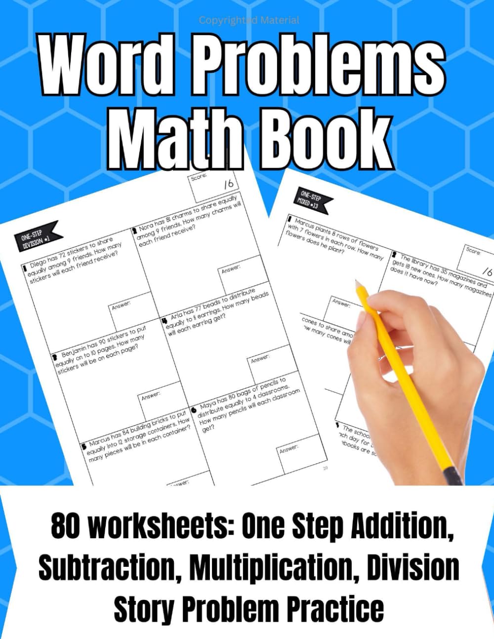 Word Problems Math Book: One Step Addition, Subtraction, Multiplication and Division Story Problem Practice (Math Word...