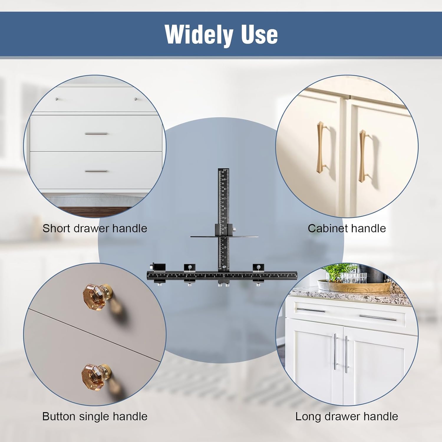 Cabinet Hardware Handle Jig, Template Tool Punch Locator Drill for Woodworking, Fast and Accurate