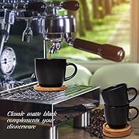 Vista 55 de Hasense Juego de tazas y platillos de porcelana para capuchino de 6 a 6 onzas Demitasse Espresso con asa, perfectas para café con leche, café moca