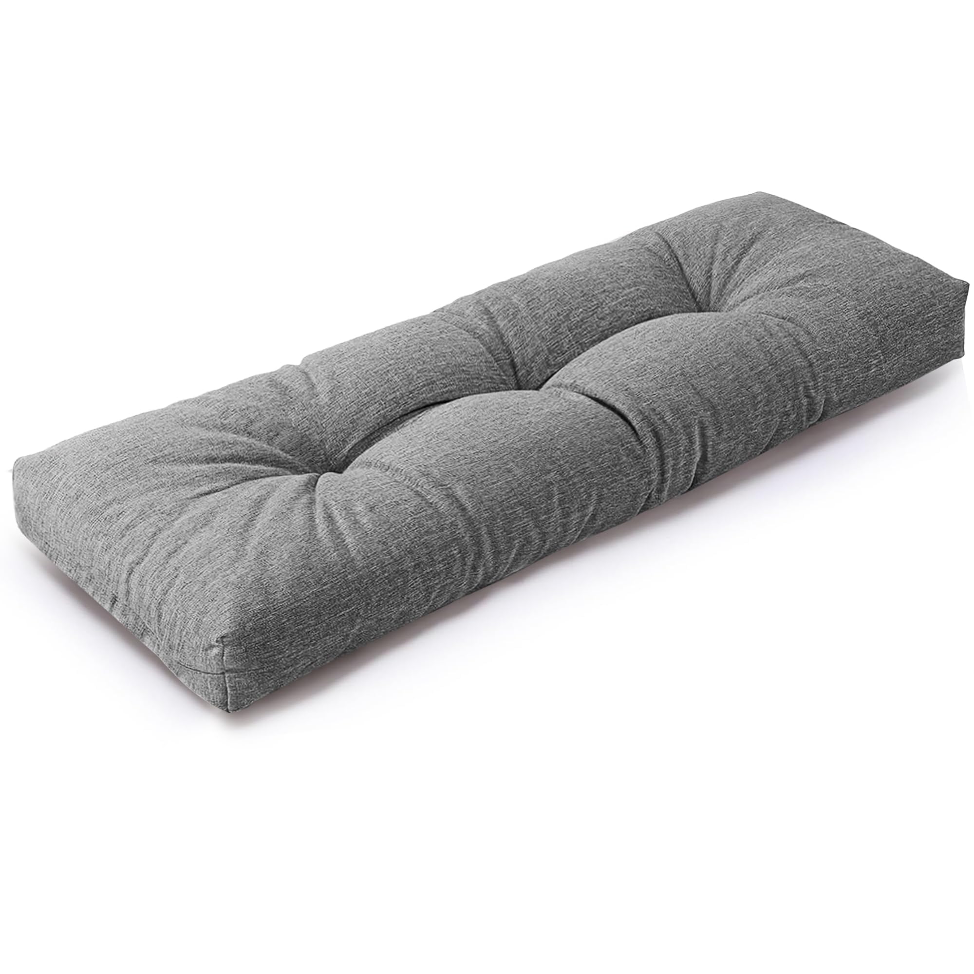 widesmile Thick Bench Cushion Indoor Garden Bench Cushions for Outdoor Furniture Bench Window Seat Cushion for Dining, Piano Benches Tufted Chair Pads with Non-Slip Backing 112 * 42 * 12cm (Grey)