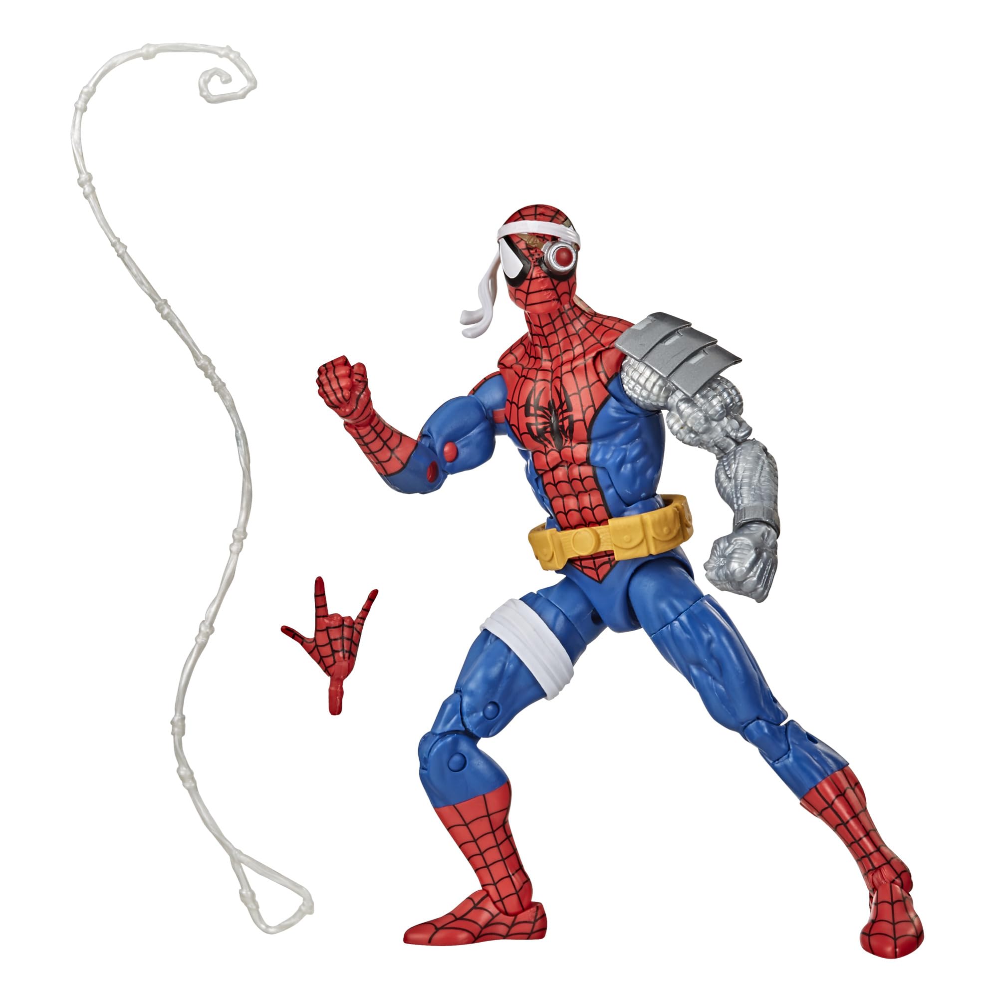 Hasbro Marvel Legends Series 15-cm Collectible Cyborg Spider-Man Action Figure Toy Vintage Collection, Comic-Inspired, Red