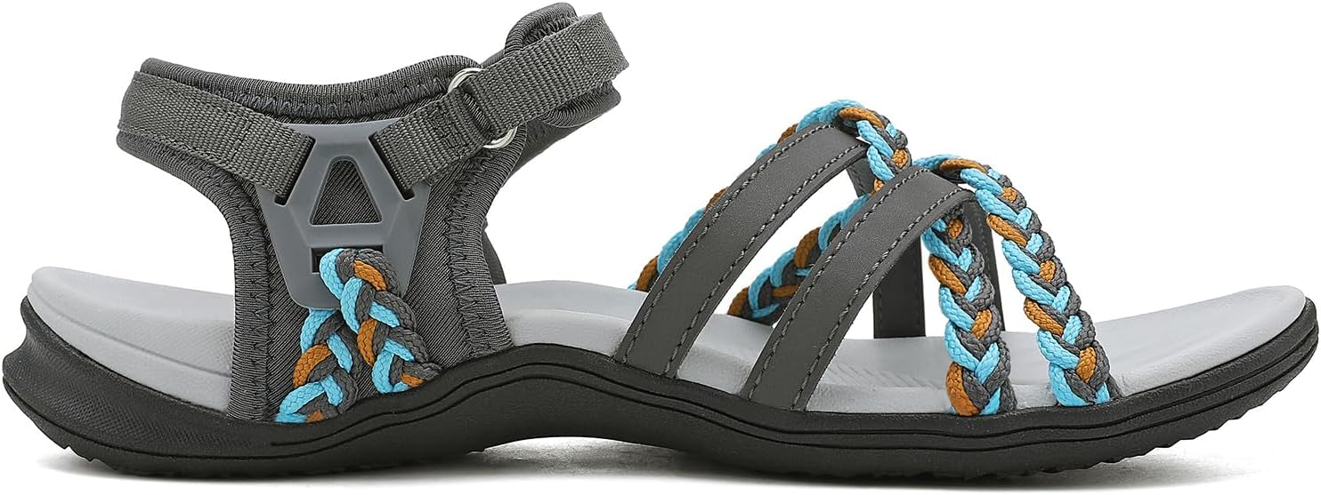 UBFEN Womens Hiking Comfort Sport Sandals Beach Vacation Camping Casual Sport Sandals with Adjustable Straps and Arch Support - Image 6