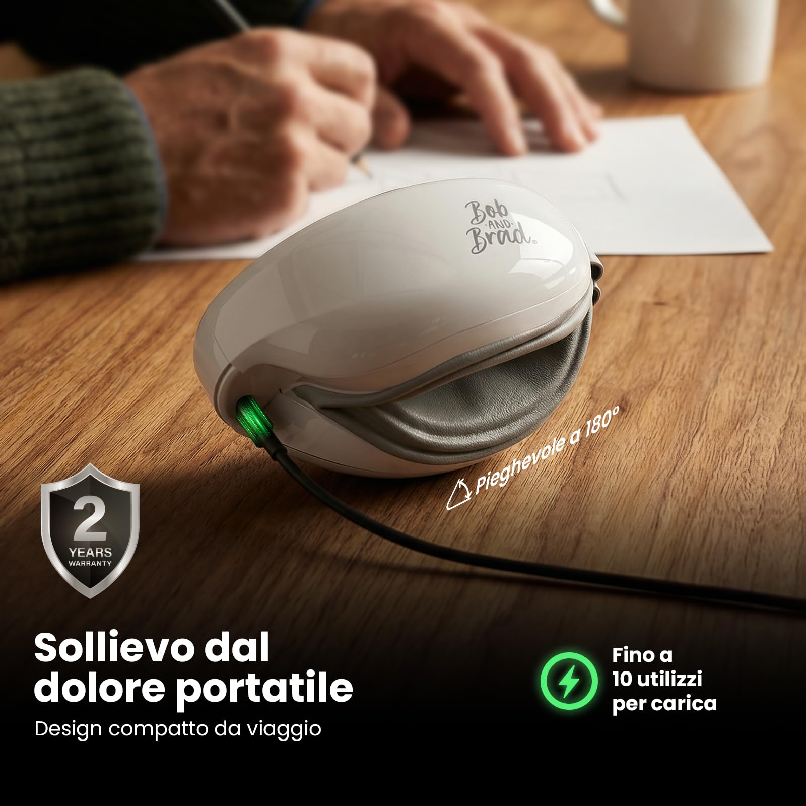 Bob and Brad EyeOasis 3, Massaggiatore per occhi con calore e freddo, maschera per occhi con pressoterapia e musica, per calmare la secchezza oculare e l'emicrania, idea regalo