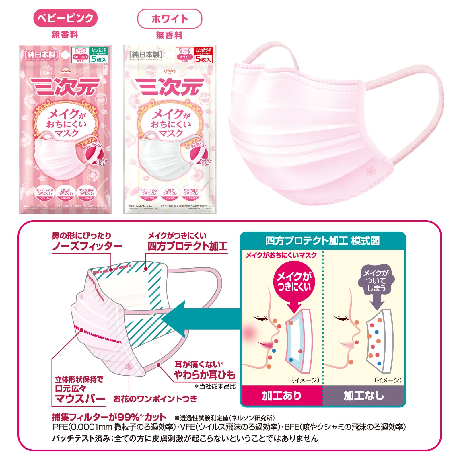 Amazon.co.jp: 三次元マスク メイクがおちにくい&ほんのりハーブが香る