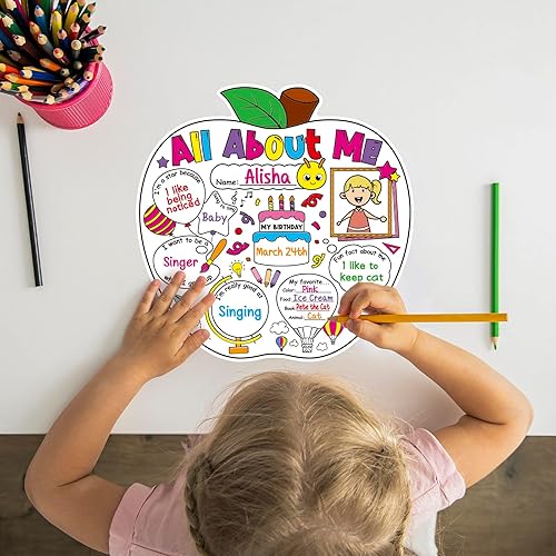 Miniatura 9 de CANIFORTUNE 24 pósteres con texto en inglés Read All About Me para estudiantes de escuela primaria, póster de estrella para niños, profesores,