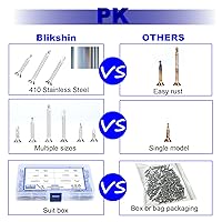 Vista 6 de #10 Flat Head Self Drilling Screw Assortment Kit, Length 1/2'' to 1-1/2'', 410 Stainless Steel Self Tapping Screws for Sheet Metal Attach Metal Lath