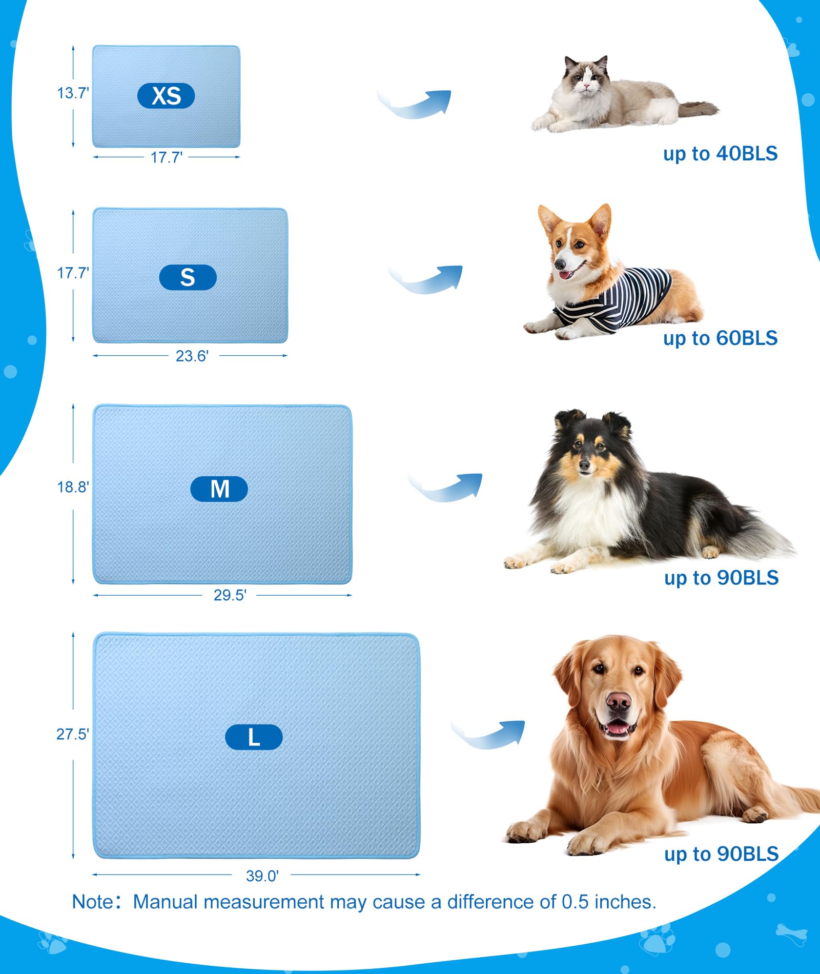 Alfombrilla de refrigeración mejorada para perros, transpirable, antideslizante, lavable, para perros, gatos, interiores y exteriores
