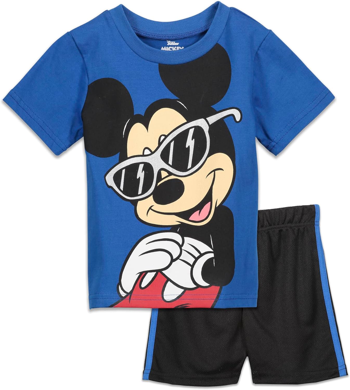 Disney- Camisa de manga corta y pantalones cortos de malla de Mickey Mouse