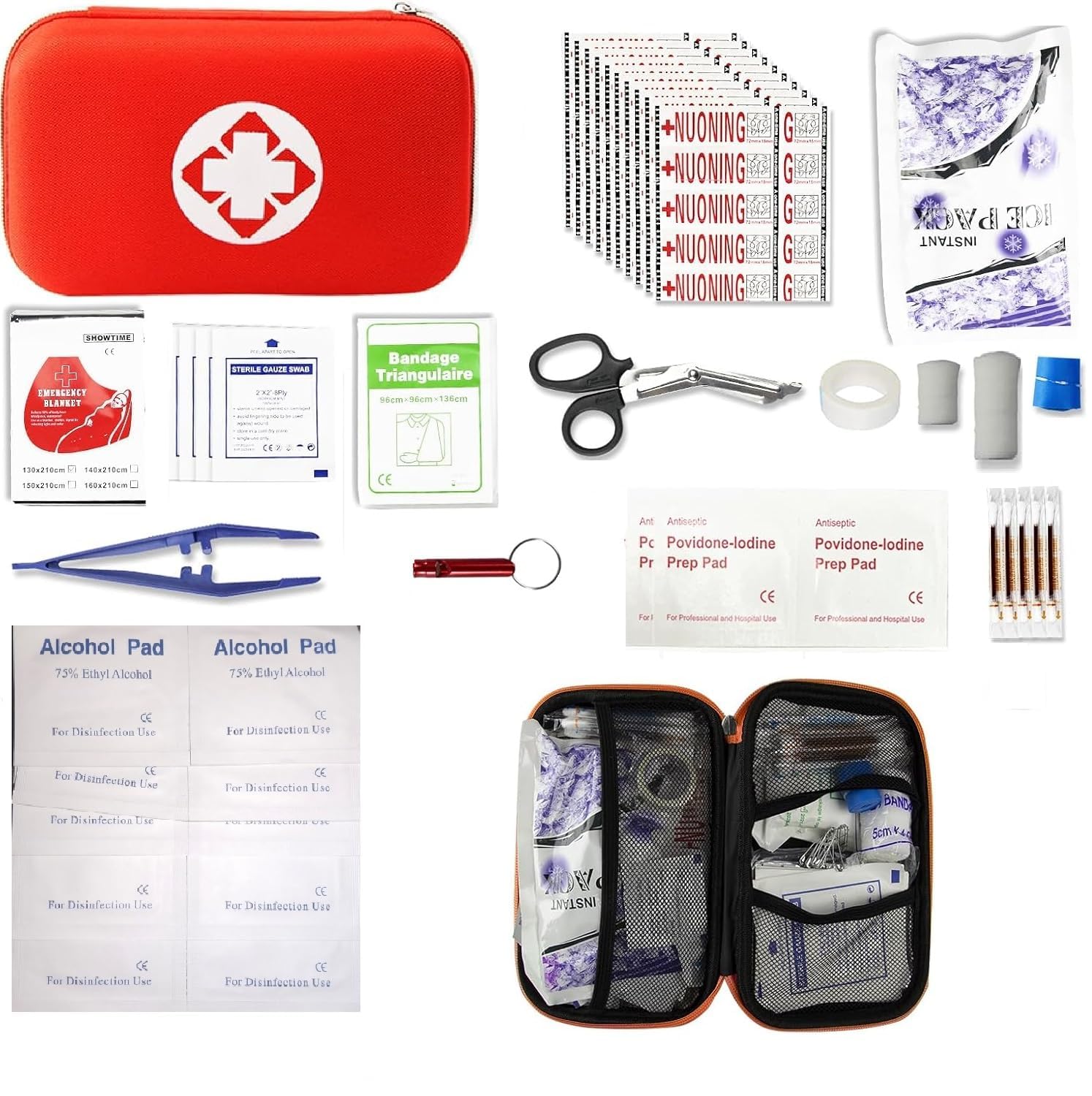 Emergency First Aid Kit 44PCS – Portable Survival Kit with Case, Multi-Purpose Medical Trauma Kit for Home, Car, Camping, Hiking, Travel & Outdoor Adventures-image-28