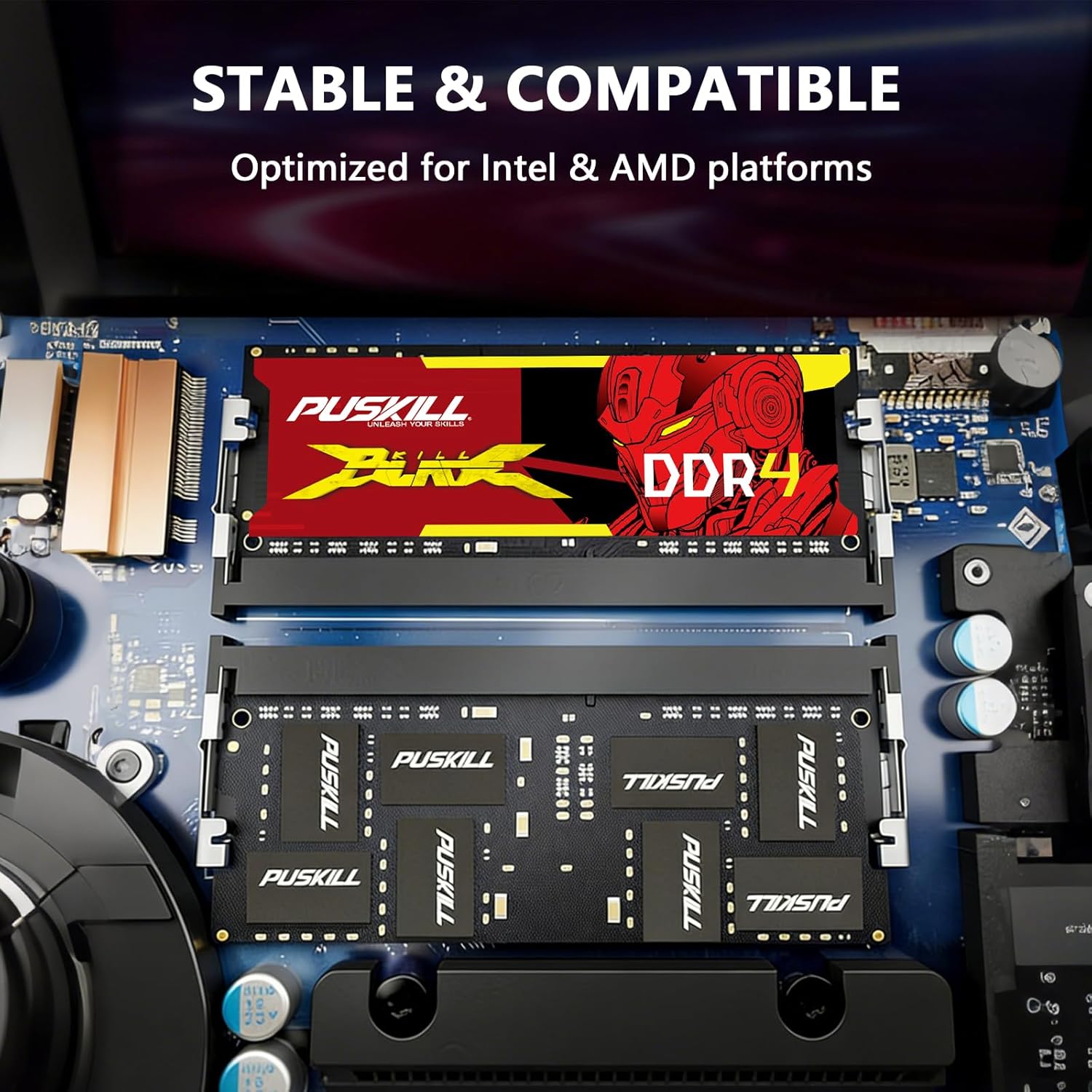 PUSKILL DDR4 Laptop RAM 16GB Kit (2x8GB) 3200MHz (PC4-25600) 260-Pin SODIMM CL22 1.2V - Plug and Play Upgrade for Gaming Laptops and Notebooks, Compatible with Intel & AMD