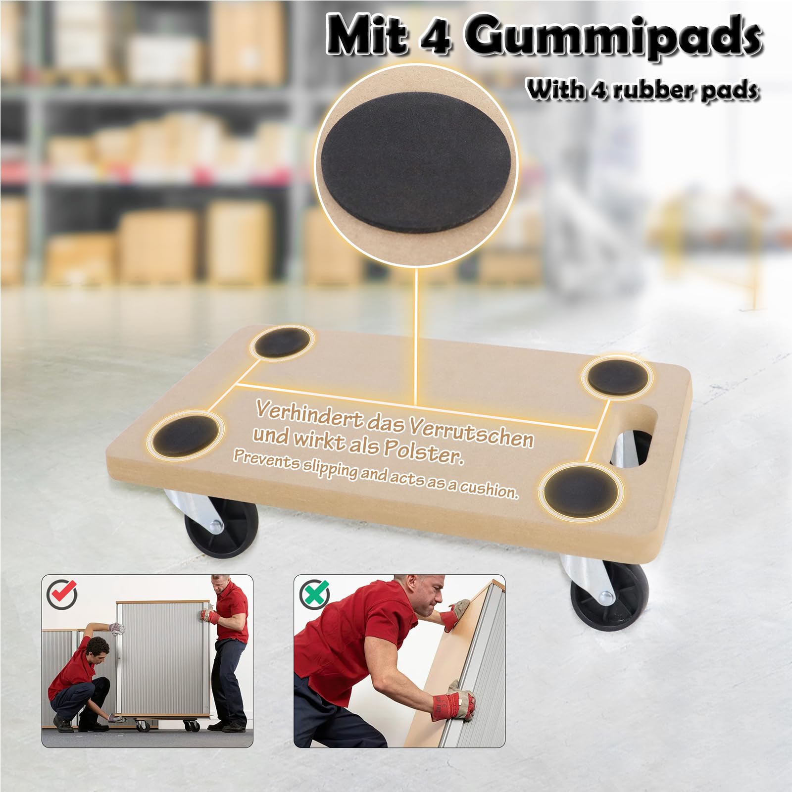 LARS360 Rollbrett Transportroller – 600x400x145 M Produktbild-Vorschau 3