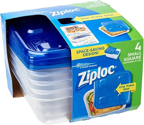 Ziploc Contenedor Sm Cuadrado 4Ct,